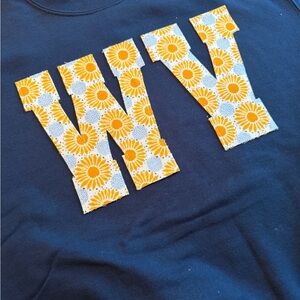 Blue Sweatshirt with Floral WV Design
